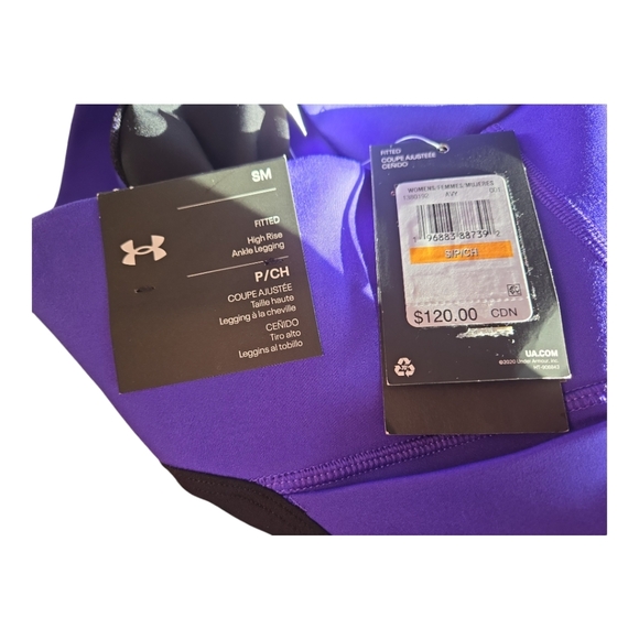 NWT UNDER ARMOUR Women's Project Rock LG Colorblock Ankle Leggings - Picture 5 of 5